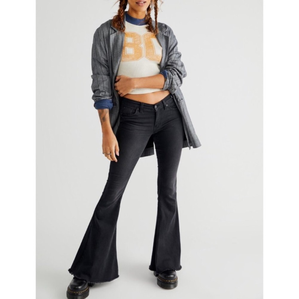 NWT Free People Denim Super Flare V2 / Moonless Night